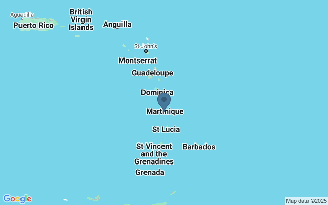 Kaart met locatie Duiken op Martinique